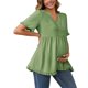 thumbnail image 4 of INSPIRE CHIC Blusas de Maternidad para Mujeres Boho con Volantes Cuello en V Mangas Cortas Camisas Sueltas y Fluidas Ropa Casual 2025 Verde 2XL, 4 of 6