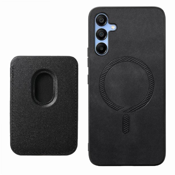 Funda de Cuero Magnética con Tarjetero para Samsung Galaxy A16 Cubierta Delgada Negro