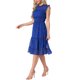 thumbnail image 4 of INSPIRE CHIC Vestido de Chifón sin Mangas para Mujer con Cintura Fruncida y Estrellas Metálicas Doradas para Fiesta Azul Real Talla L, 4 of 6
