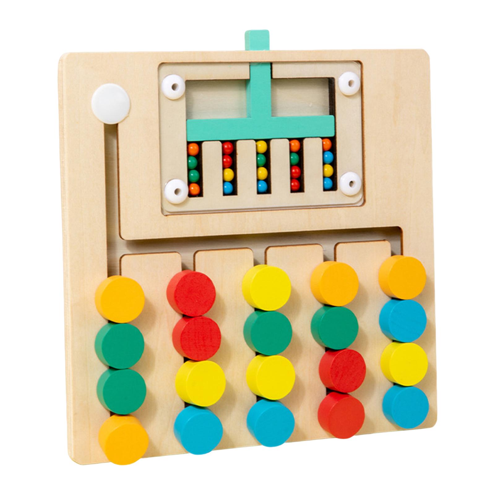 Magideal - Rompecabezas Deslizante A Juego De Colores, Juego De Acertijos, Clasificación, Tablero Ocupado, Juego Lógico, Educativo Preescolar Para Niños A Partir 5 Colores