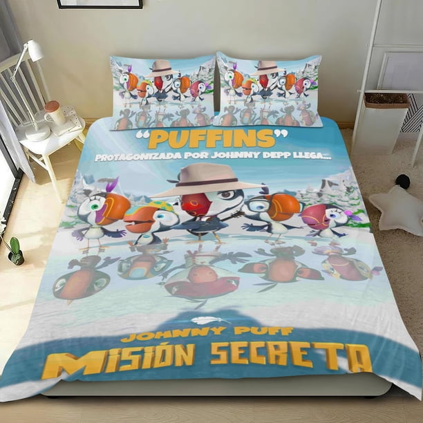 Johnny Puff Conjunto de sábanas temático, trío de piezas, cómodo y amigable con la piel, diseño único, regalo de decoración para el hogar para familiares, amigos y fans,135cm *200cm