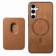 thumbnail image 1 of Funda de Cuero Magnética con Tarjetero para Samsung Galaxy S24 Plus Cubierta Delgada Marrón, 1 of 5