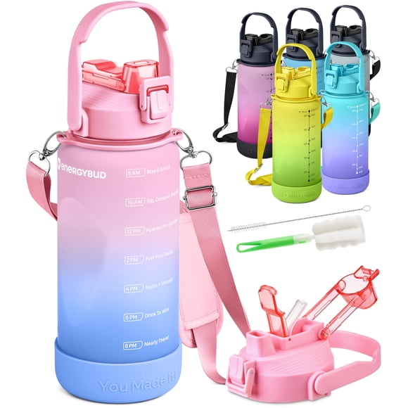 Botella de agua EnergyBud de 74 oz, a prueba de fugas, libre de BPA, Tritan
