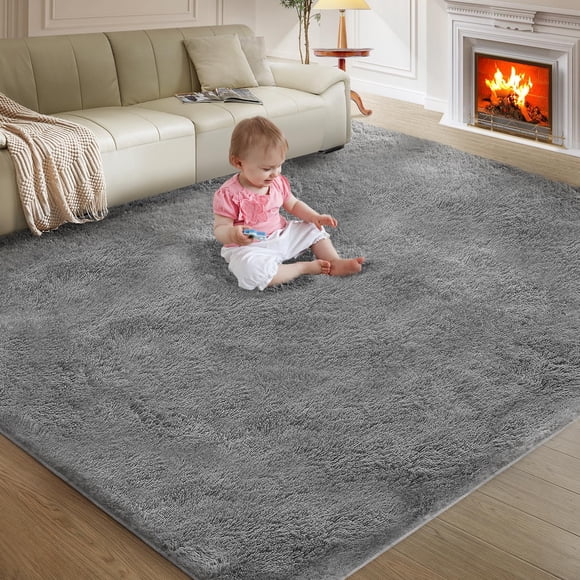 Alfombra Fairblink Ultra Soft de 150 x 240 cm para salón, color gris