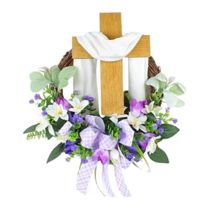 Bothyi - Garland Happy Easter Wreath Para La Puerta Principal Para La Decoración Del Hogar Al Aire Libre 40Cm