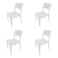 Pack 4 Sillas De Comedor Plásticas Minimal Blanco Dvp