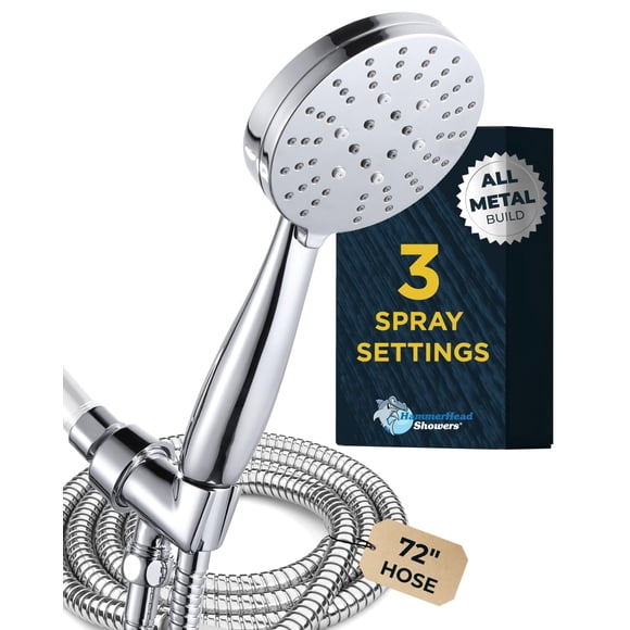 Cabezal de ducha portátil HammerHead Showers® ALL METAL 3-Spray
