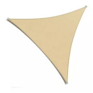 Genérico - Toldo Vela Malla Sombreadora Triangular Beige 5X5X5Mts Malla Raschel