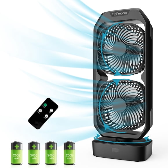Ventilador de torre DR.PREPARE pequeño oscilante con temporizador remoto de 8 horas