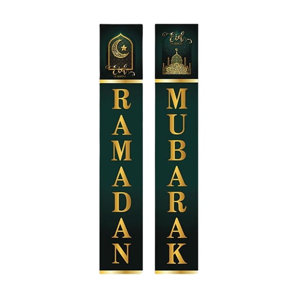 Ramadan Mubarak Porch Sign Eid Mubarak Banner Para Fiesta Decoración Interior Estilo D