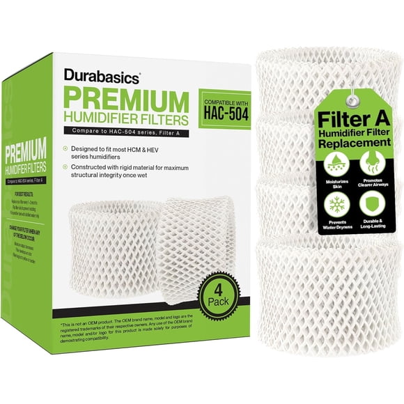 Paquete de 4 filtros humidificadores compatibles con Durabasics de Honeywell