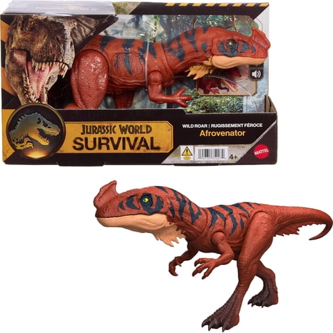Figura De Acción Mattel Jurassic World Afrovenator Dinosaurio 33 Cm Con Luz