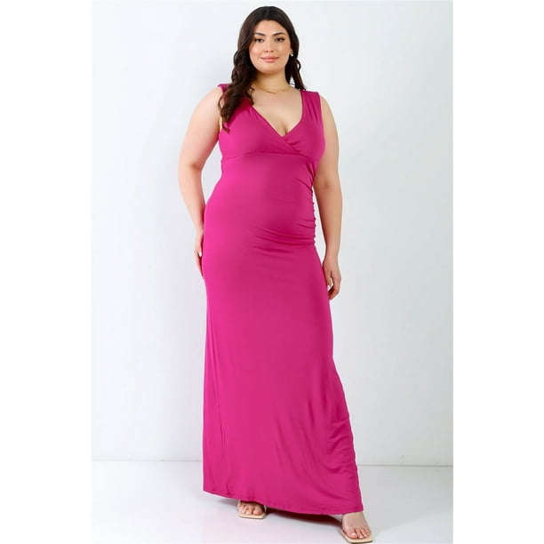 Vestido Largo Sin Mangas Con Escote En V