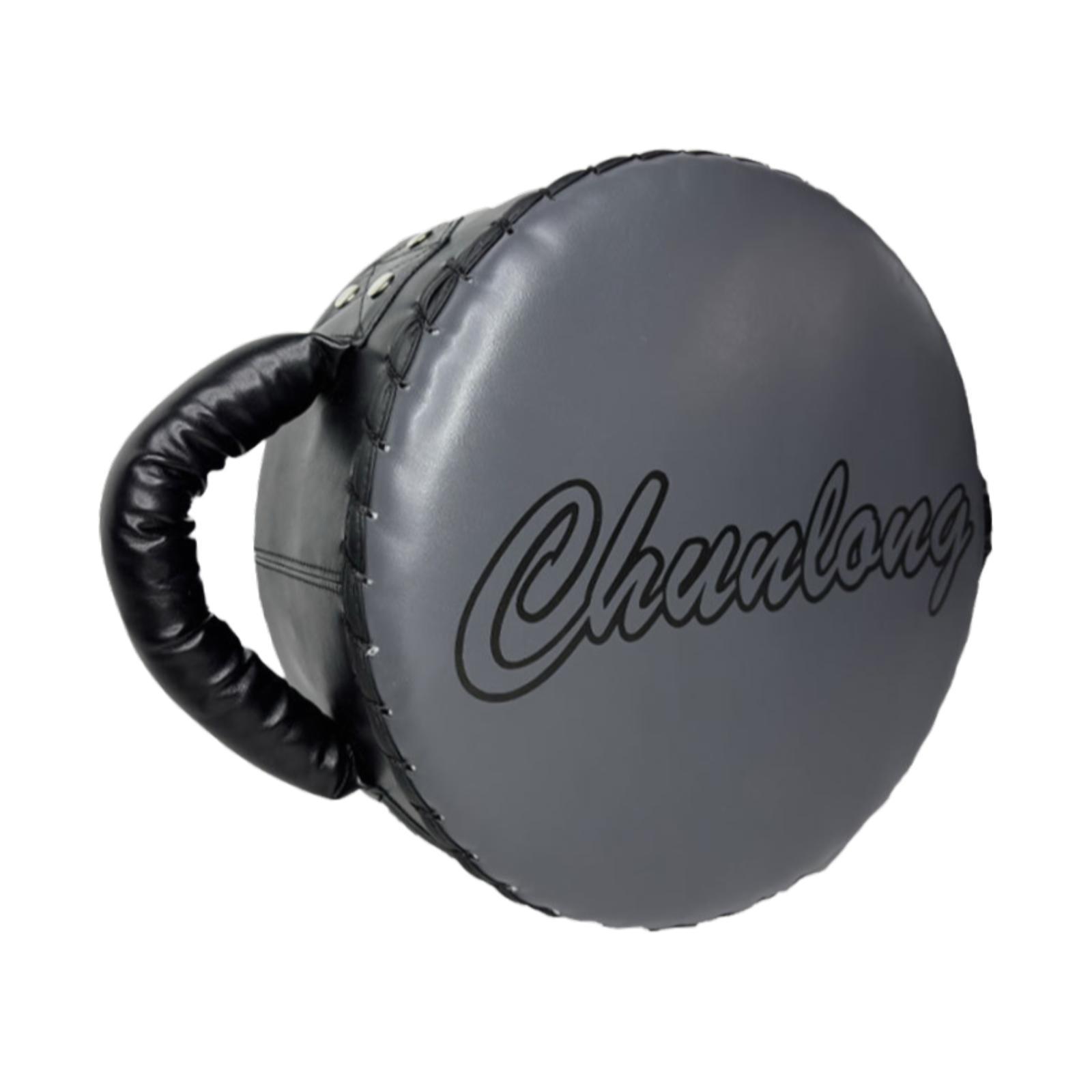 Magideal - Escudo De Boxeo, Herramienta De Entrenamiento De Boxeo, Equipo De Entrenamiento Con Mango, Almohadilla De Boxeo Redonda, Objetivo De Puñetazo Y Patada Gris