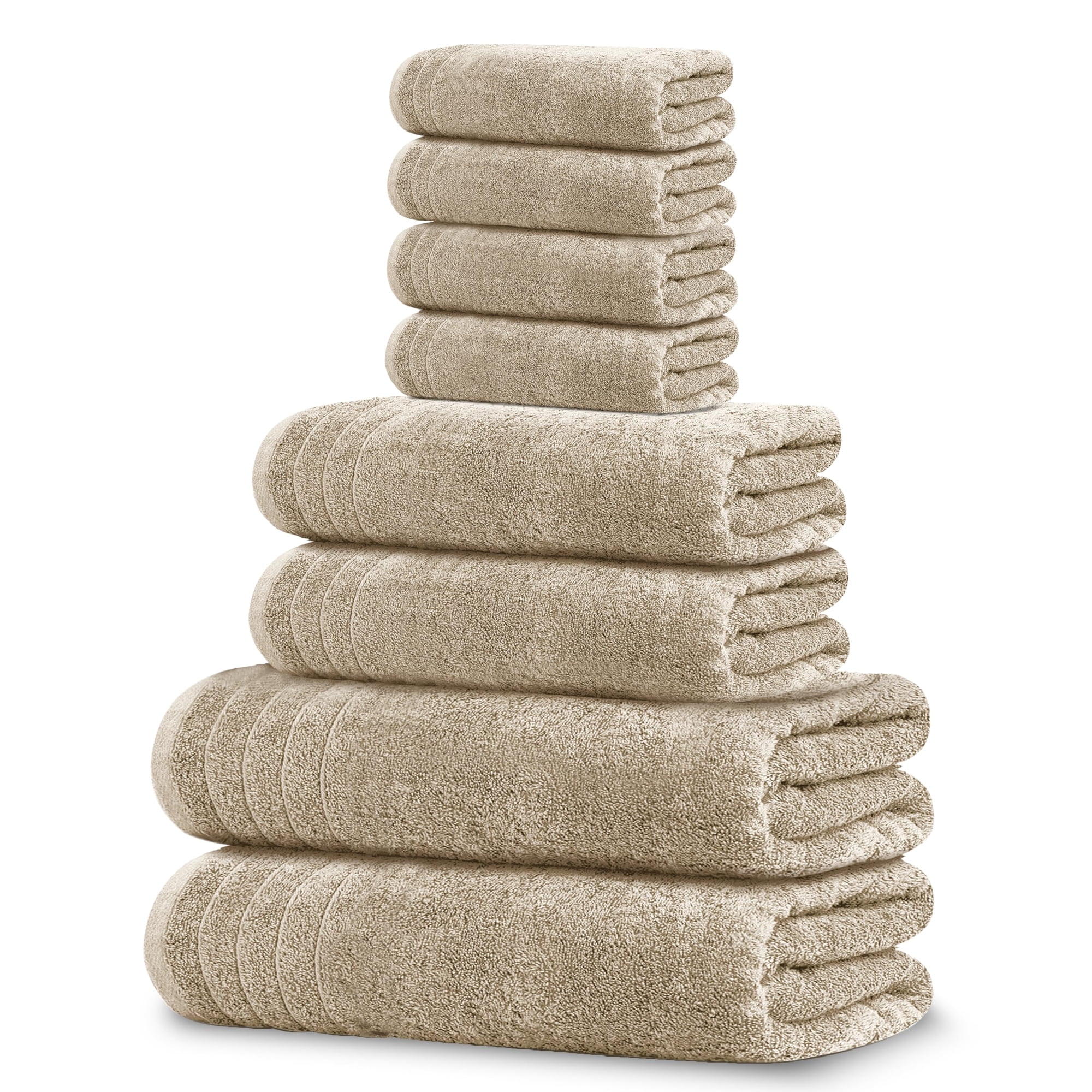Tens Towels - Juego De Toallas Tens, Paquete De 8 Toallas, 100% Algodón, Color Beige