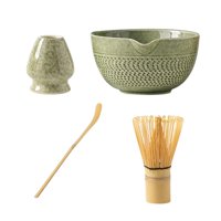 Magideal - Juego De Matcha Cuenco Para Matcha Cuchara Para Matcha Herramientas Para Hacer Té Utensilios Para Hacer Té Japonés Juego De Té Hecho A Mano Batidor Y Verde