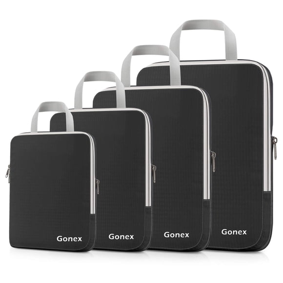 Cubos de embalaje de compresión Gonex, 4 unidades, bolsas de viaje negras