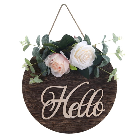 Flower Hello Welcome Sign Wreaths Garland Hanging Sign Para Pared Windows Rose