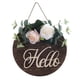 thumbnail image 1 of Flower Hello Welcome Sign Wreaths Garland Hanging Sign Para Pared Windows Rose, 1 of 5