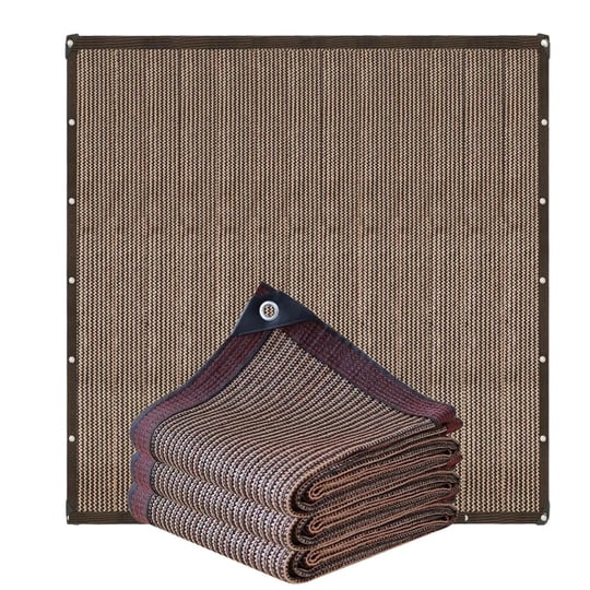 Genérico - Toldo Vela Sombreadora Rectangular 6x4 M Malla Cafe Con Ojales Y Refuerzos