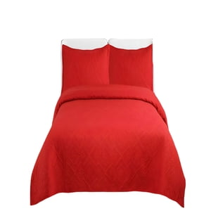 Genérico - Quilt Cubrecama De Verano Con Colores Lisos King Rojo