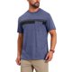 thumbnail image 4 of INSPIRE CHIC Camiseta de Hombre con Bolsillo en el Pecho, Estampado de Rayas, Cuello Redondo, Manga Corta, Talla S, Azul Oscuro, 4 of 5