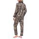 thumbnail image 3 of INSPIRE CHIC Conjunto de Pijama de Satén para Mujer, Manga Larga, Abotonado, Estampado de Rayas y Leopardo con Bolsillo, S Leopardo Marrón, 3 of 5