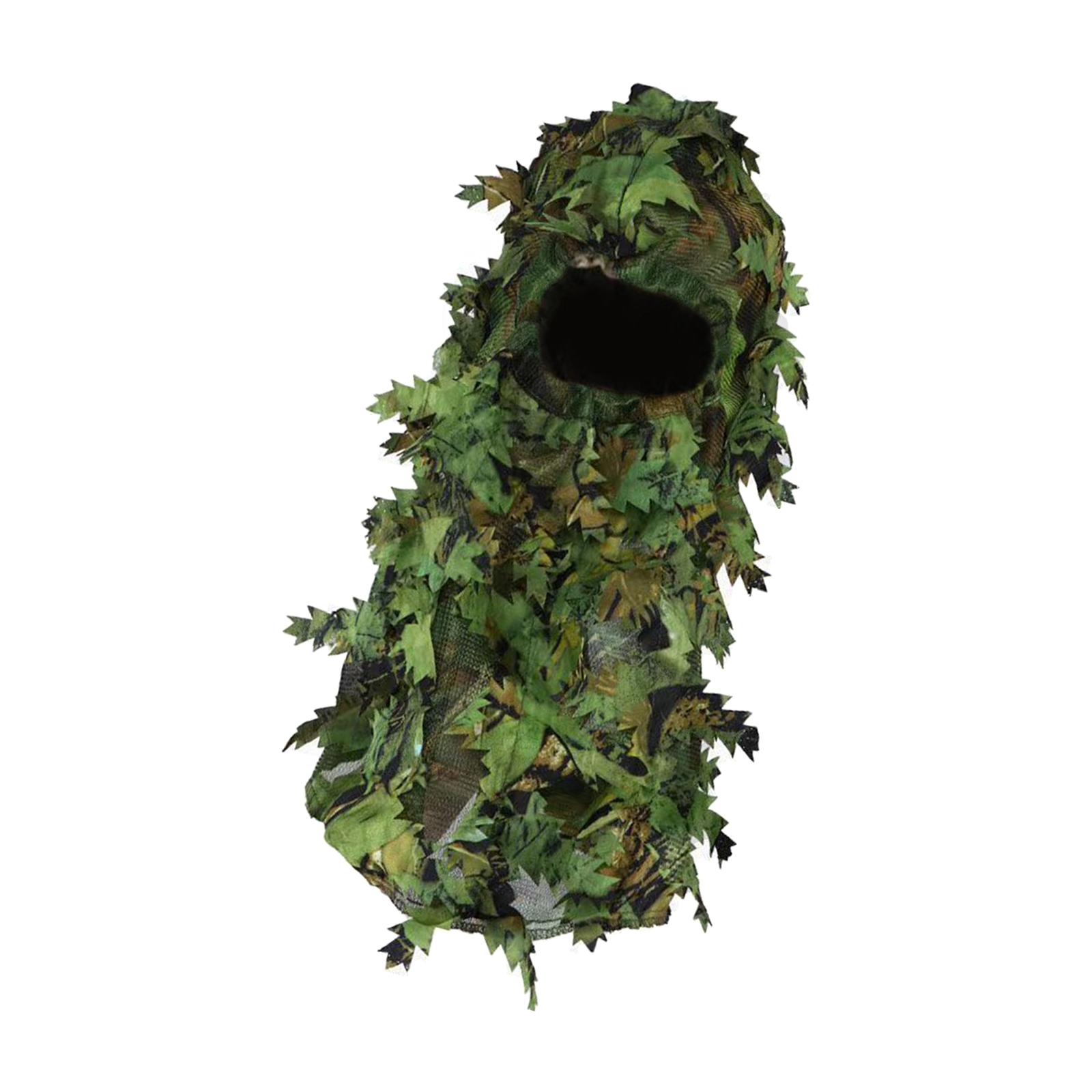 Magideal - 3D Ghillie Headwear, Disguise Unisex Camo Transpirable Ligero Camuflaje Leafy Hat Para Forest Halloween Cosplay Actividad Libre Fotografía Verde