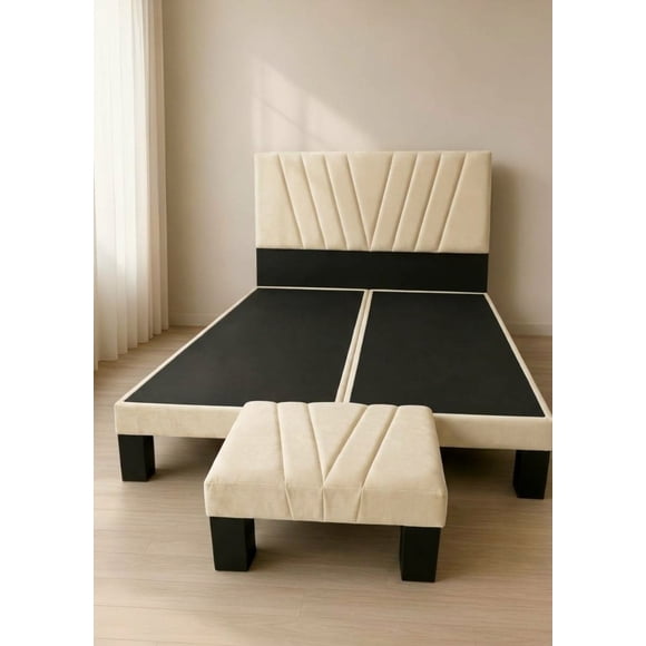 Cama Sencilla En V 2 Plazas / COLOR CREMA