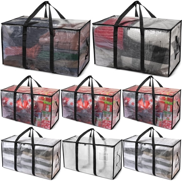 Bolsas de almacenamiento ClearSpace Heavy Duty con tapas, 86 L, paquete de 8