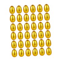 Magideal - Huevos De Pascua De Color Dorado, Con Decoraciones De La Bisagra Del Hogar, Rellenos De Cestas, Suministros De Búsqueda De La Empresa Para Actividades 36 Piezas