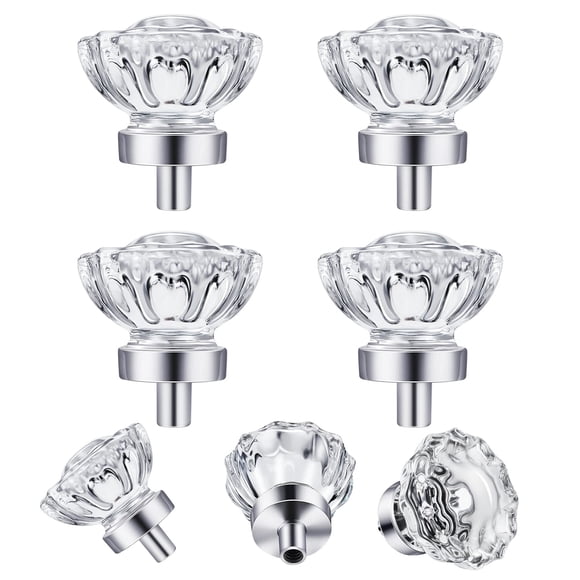 Perillas De Cristal Acabado Cromo Pulido Paquete De 4