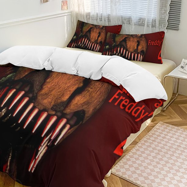 Five Nightat Freddy Quilt Set Thicken Soft 3 Pieces Bedding Set All Season Duvet Cove with 2 Pillowcases for Adult Women Girls Teens Home Room Decor
