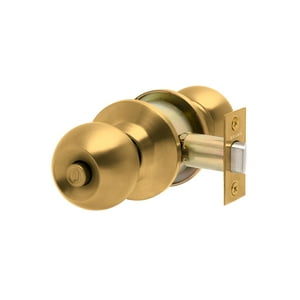 Stark Design - Cerradura De Pomo Cilíndrica, Baño - Dormitorio. (Bronce Pulido). Sku: Sdp30-Pb