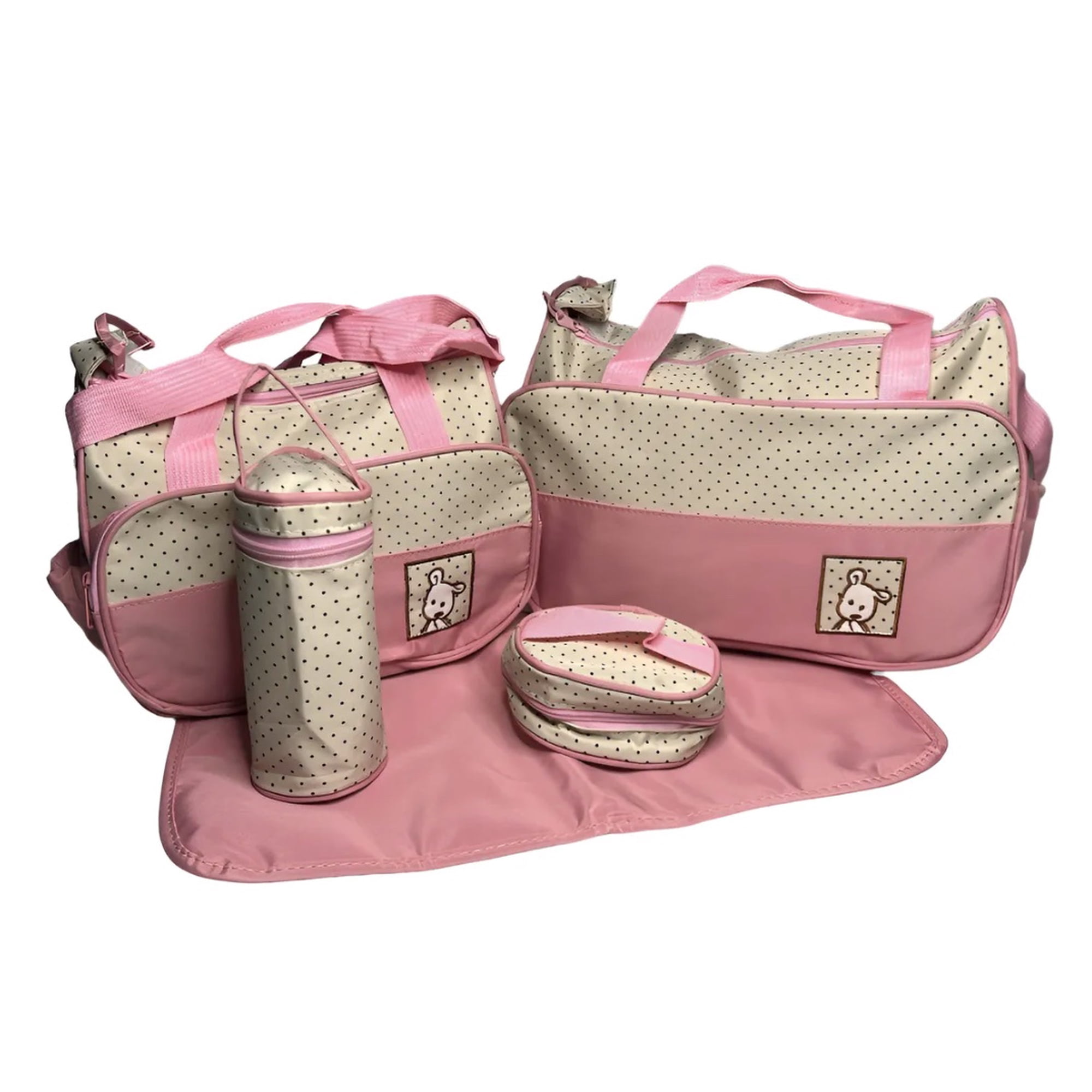 Riqui - Bolso Pañalera Maternal 5 Piezas Rosa