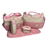 Riqui - Bolso Pañalera Maternal 5 Piezas Rosa