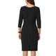 thumbnail image 3 of INSPIRE CHIC Vestido de Trabajo de Mujer con Mangas 3/4 Cuello Barco Elegante Vestidos de Tubo Lápiz M Negro, 3 of 6