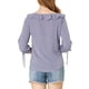 thumbnail image 3 of INSPIRE CHIC Blusa de Verano Transparente con Cuello Volante y Manga Corta de Lunares para Mujer L Púrpura, 3 of 8