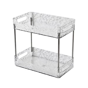 Magideal - Estante De Almacenamiento Para El Baño, Bandeja De Tocador, Soporte De Escritorio, Decoración, Bandeja De Cosméticos, Bandeja De Joyería Para Baño , Blanco Claro 2 Blanco Claro 2 Capas.