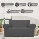 thumbnail image 4 of Funda Elasticada para Sofa 2 Cuerpos Tela Texturizada Antideslizante Gris, 4 of 4