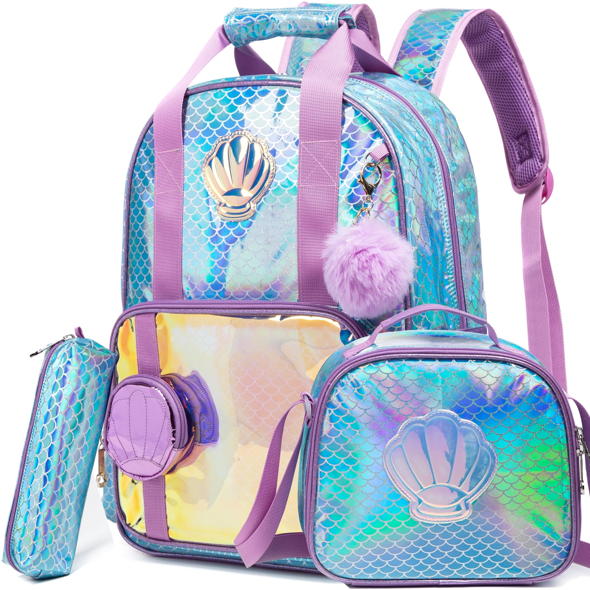 Meetbelify Mermaid Backpack for Girls Backpacks with Lunch Box Set for ...