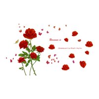 Magideal - 2 Pegatinas De Pared De Pétalos De Rosa, Papel Pintado De Pvc, Arte De La Pared Decoración, Murales Artísticos Para La Escuela, Dormitorio, Cabecera,