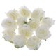 thumbnail image 3 of 12 piezas de seda artificial rosa cabezas de flores de la boda DIY Bouquet decoración crema, 3 of 5