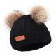 thumbnail image 2 of Ni?as, Ni?as Pom Poms, Sombrero, Grueso, Cálido, Invierno, Algodón Suave, Gabadras De Punto Negro, 2 of 5