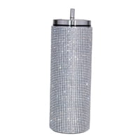 Magideal - Frascos De Vacío Con Aislamiento De De Material Acero Inoxidable Bling Botella De Agua Con Brillo Brillante A Prueba De Herrumbre Recargable De 20 Oz Plata