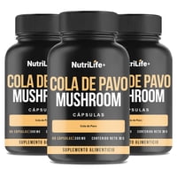 Emetres - Pack 3 Cola De Pavo Mushroom 180 Capsulas Nutrilife+ Sistema Inmune Sin Sabor
