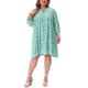 thumbnail image 1 of Agnes Orinda Vestido de Verano Talla Grande para Mujeres Escuela Universidades Vestido Midi Flowy con Cordón en el Cuello en V Babydoll Sundress 1X Verde, 1 of 6