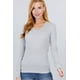 thumbnail image 1 of Saronite Camiseta Térmica Básica de Algodón Acanalado, Cuello en V, Manga Larga, Gris Jaspeado Claro (para Mujer), 1 of 4