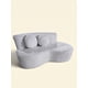 thumbnail image 1 of Sofa Curvo de 3 Cuerpos Respaldo Medio - Gris Claro Felpa, 1 of 2