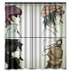 thumbnail image 1 of Cortina de ducha con diseño de dibujos animados de anime, juego de cortina de baño con ganchos, tamaño 66 x 72 pulgadas, 1 of 3